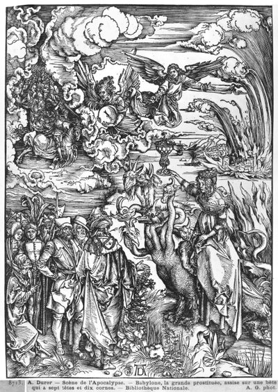 Scene from the Apocalypse, the Great Babylonian Whore by Albrecht Dürer
